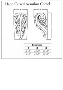 Hand Carved Acanthus Corbel