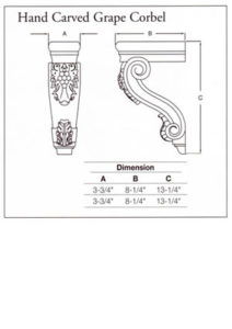 Hand Carved Grape Corbel