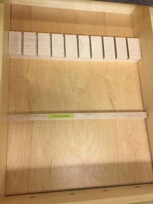 Custom kitchen cabinet drawer dividers